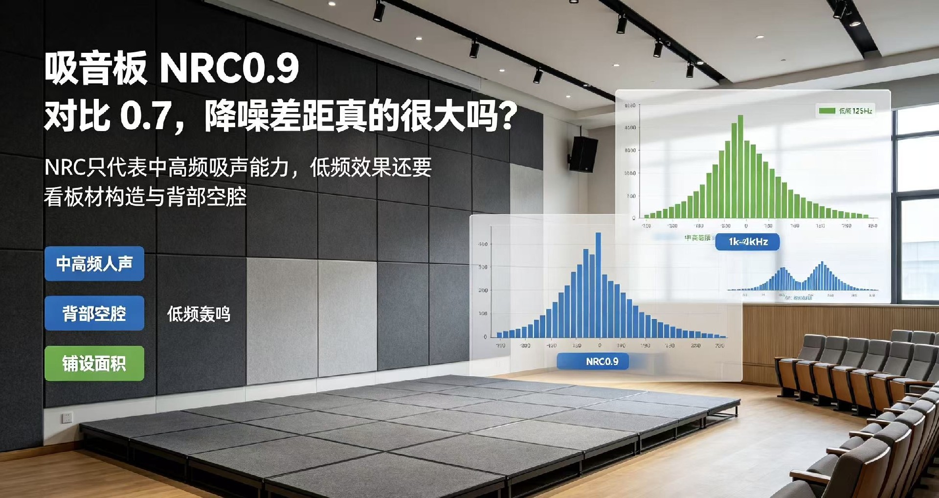 吸音板 NRC0.9 对比 0.7，降噪差距真的很大吗？