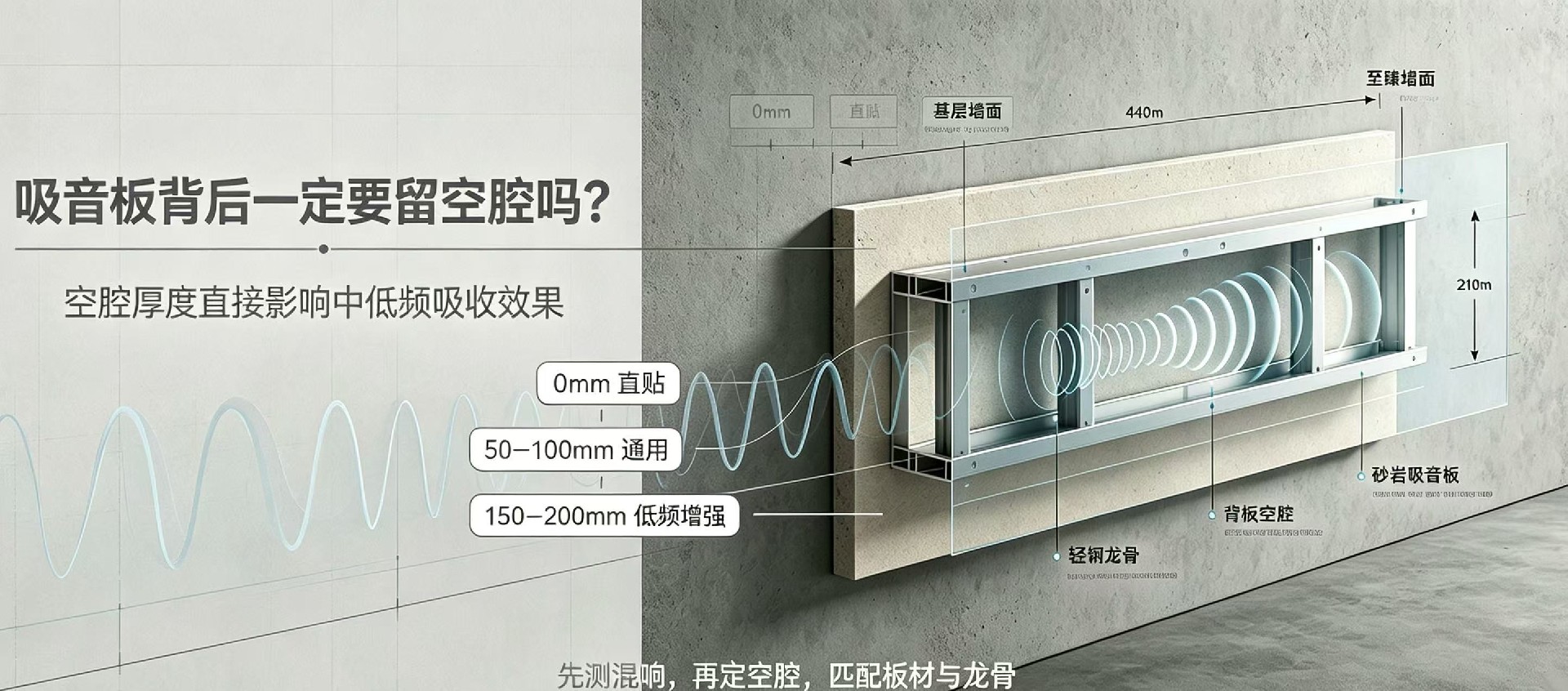 吸音板背后一定要留空腔吗？空腔留多厚才算够？